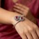 Handmade Silver Jewelry Ruby Oxidised Kada